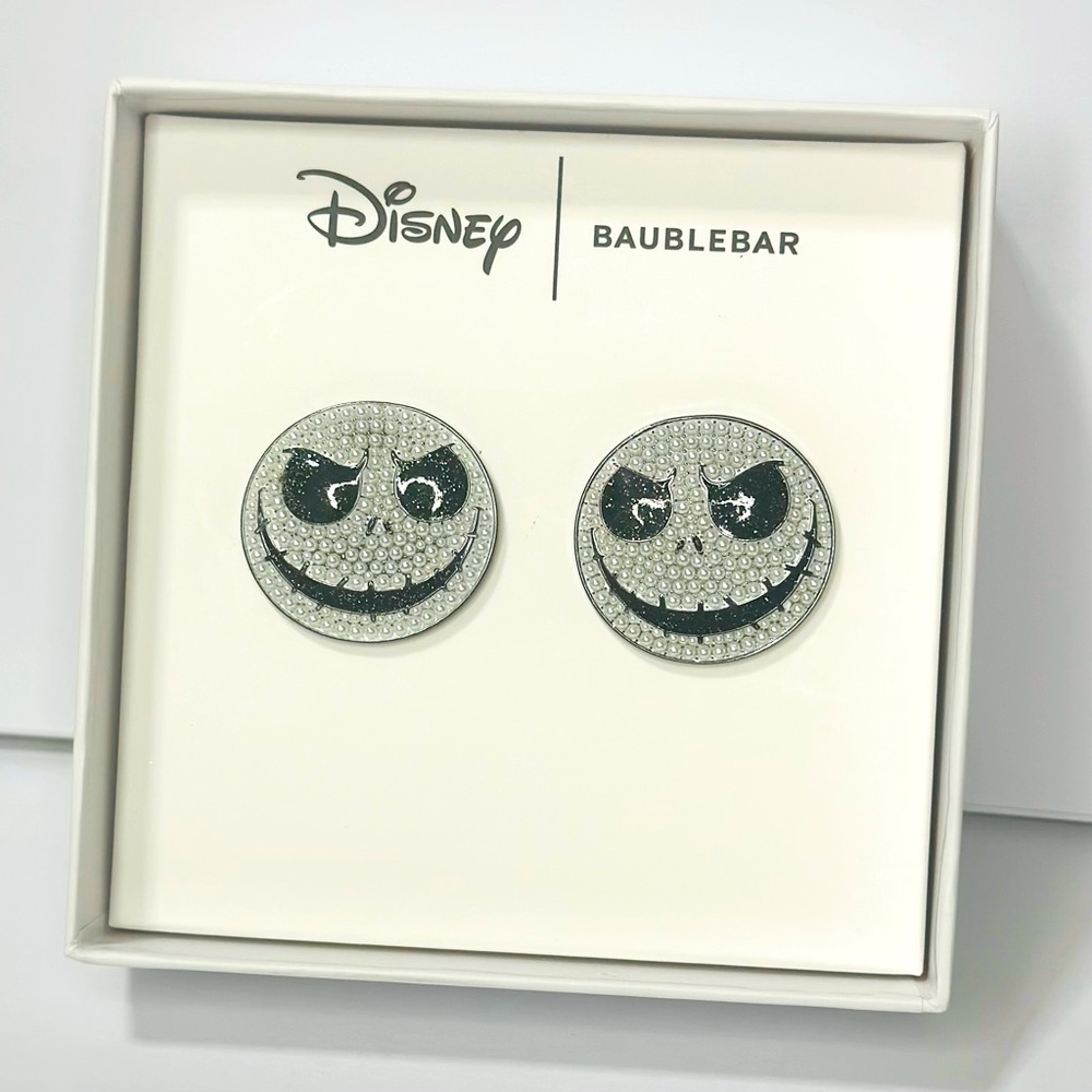 Disney Baublebar Jack Skellington Stud Earrings Before Christmas Halloween